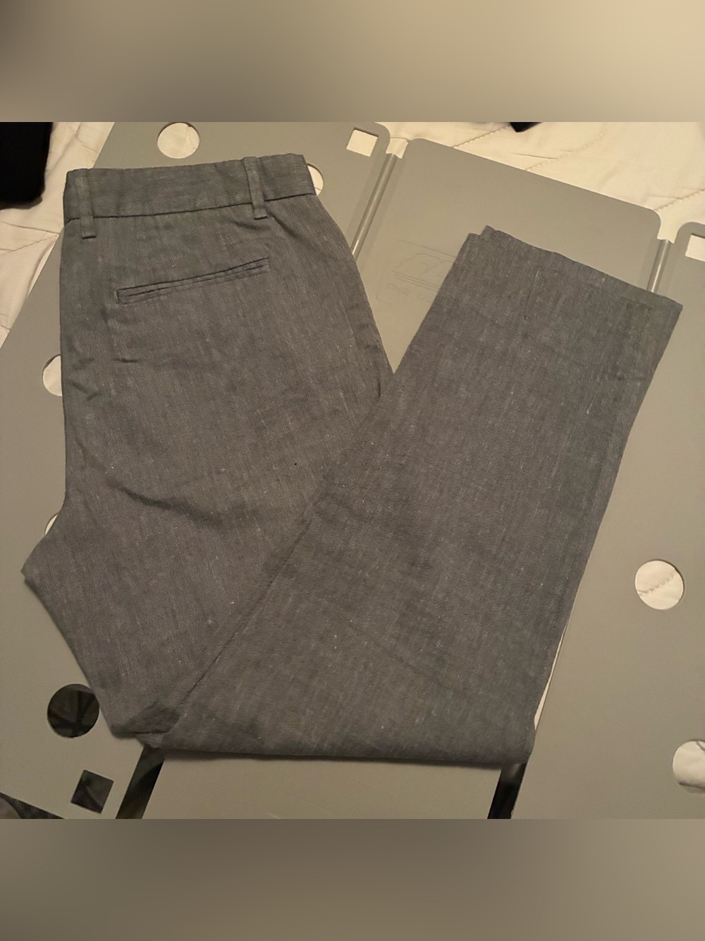 Gap Slim Linen-blend Stretch Cropped Pants in Light Blue